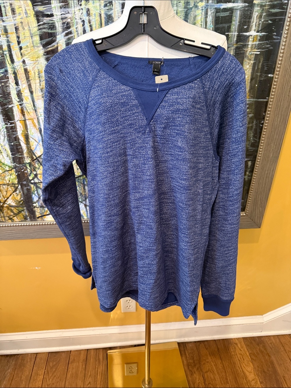 J. Crew Blue Marled Crewneck Sweater